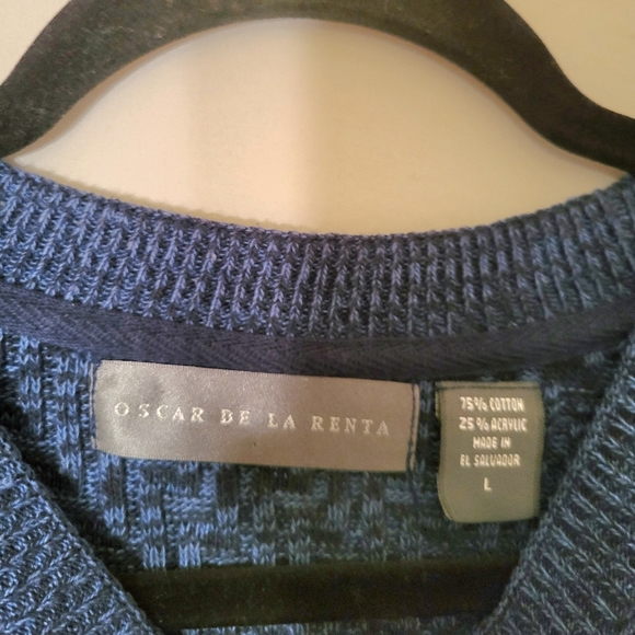 Oscar de la Renta Blue Knit Sweater - Picture 4 of 7